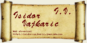 Isidor Vajkarić vizit kartica